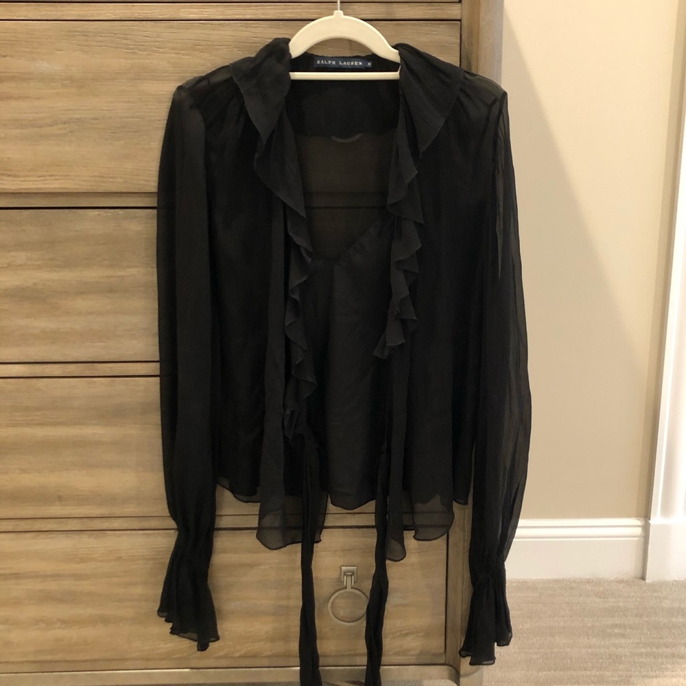 Ralph Lauren vintage black two piece blouse